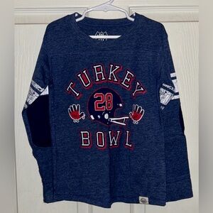 Wes and Willy Navy Turkey Bowl Long Sleeve T-Shirt Size 4‎